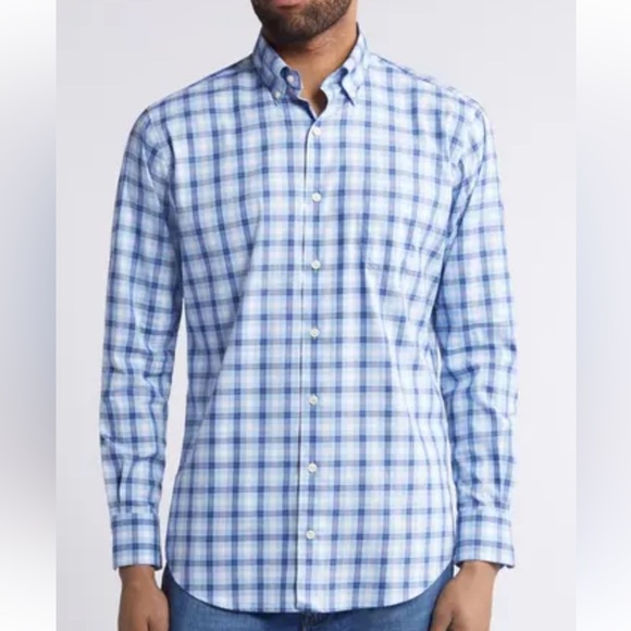 Banana Republic non iron slim fit Striped Button down shirt Size L - Picture 1 of 9